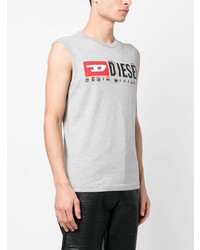 Мужская серая майка с принтом от Diesel
