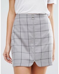 Серая мини-юбка в клетку от Asos