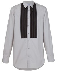 Мужская серая рубашка в вертикальную полоску от Alexander McQueen