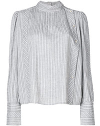 Женская серая рубашка в вертикальную полоску от Etoile Isabel Marant