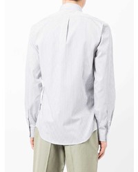 Мужская серая рубашка с длинным рукавом в вертикальную полоску от Polo Ralph Lauren