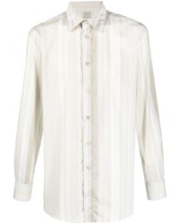 Мужская серая рубашка с длинным рукавом в вертикальную полоску от Etro