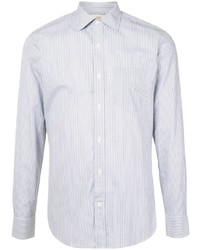 Мужская серая рубашка с длинным рукавом в вертикальную полоску от Kent & Curwen