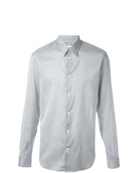 Мужская серая рубашка с длинным рукавом в вертикальную полоску от Maison Margiela