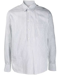 Мужская серая рубашка с длинным рукавом в вертикальную полоску от Rochas