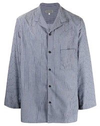 Мужская серая рубашка с длинным рукавом в вертикальную полоску от Yohji Yamamoto