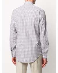 Мужская серая рубашка с длинным рукавом в клетку от Lanvin