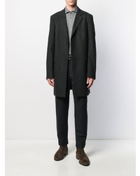 Мужская серая рубашка с длинным рукавом в клетку от Corneliani