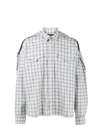 Мужская серая рубашка с длинным рукавом в клетку от Y/Project