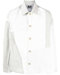 Мужская серая рубашка с длинным рукавом в стиле пэчворк от FIVE CM