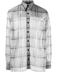 Мужская серая рубашка с длинным рукавом в шотландскую клетку от AV Vattev
