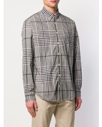 Мужская серая рубашка с длинным рукавом в шотландскую клетку от Gitman Vintage
