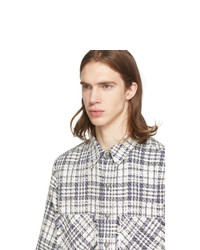 Мужская серая рубашка с длинным рукавом в шотландскую клетку от Faith Connexion