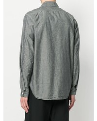 Мужская серая рубашка с длинным рукавом из шамбре от Engineered Garments