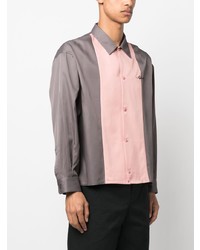 Мужская серая рубашка с длинным рукавом с вышивкой от Neighborhood