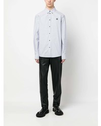 Мужская серая рубашка с длинным рукавом с вышивкой от Karl Lagerfeld