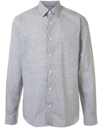 Мужская серая рубашка с длинным рукавом с геометрическим рисунком от Gieves & Hawkes