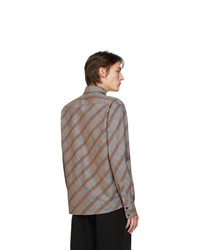 Мужская серая рубашка с длинным рукавом с принтом от Lemaire