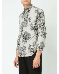 Мужская серая рубашка с длинным рукавом с принтом от Christopher Nemeth