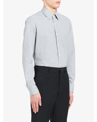 Мужская серая рубашка с длинным рукавом с принтом от Prada