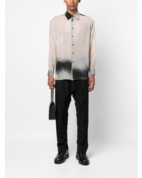 Мужская серая рубашка с длинным рукавом с принтом от Atu Body Couture
