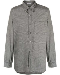 Мужская серая рубашка с длинным рукавом с узором "гусиные лапки" от Engineered Garments