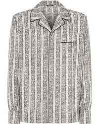 Мужская серая рубашка с длинным рукавом с цветочным принтом от Dolce & Gabbana