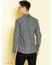 Мужская серая рубашка с длинным рукавом от BLEND