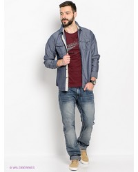 Мужская серая рубашка с длинным рукавом от Broadway