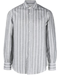 Мужская серая рубашка с длинным рукавом от Brunello Cucinelli