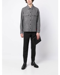 Мужская серая рубашка с длинным рукавом от Hugo