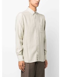 Мужская серая рубашка с длинным рукавом от Tom Ford