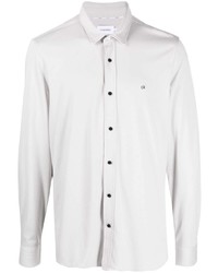 Мужская серая рубашка с длинным рукавом от Calvin Klein