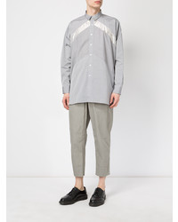 Мужская серая рубашка с длинным рукавом от 08sircus