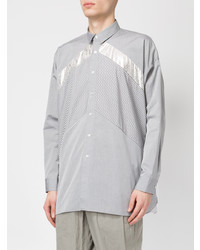 Мужская серая рубашка с длинным рукавом от 08sircus