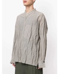 Мужская серая рубашка с длинным рукавом от Ziggy Chen