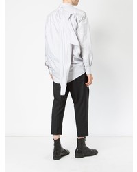 Мужская серая рубашка с длинным рукавом от Moohong