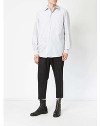 Мужская серая рубашка с длинным рукавом от Moohong