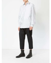 Мужская серая рубашка с длинным рукавом от Moohong