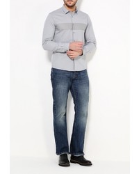 Мужская серая рубашка с длинным рукавом от DRYWASH