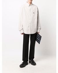 Мужская серая рубашка с длинным рукавом от Balenciaga