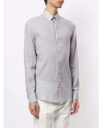 Мужская серая рубашка с длинным рукавом от Dolce & Gabbana