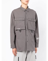 Мужская серая рубашка с длинным рукавом от Izzue