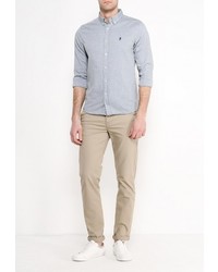 Мужская серая рубашка с длинным рукавом от Frank NY