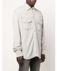 Мужская серая рубашка с длинным рукавом от Diesel