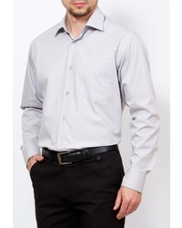 Мужская серая рубашка с длинным рукавом от GREG