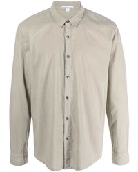 Мужская серая рубашка с длинным рукавом от James Perse