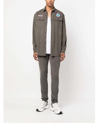 Мужская серая рубашка с длинным рукавом от DSQUARED2