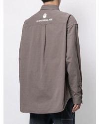Мужская серая рубашка с длинным рукавом от A Bathing Ape