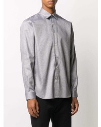 Мужская серая рубашка с длинным рукавом от Canali
